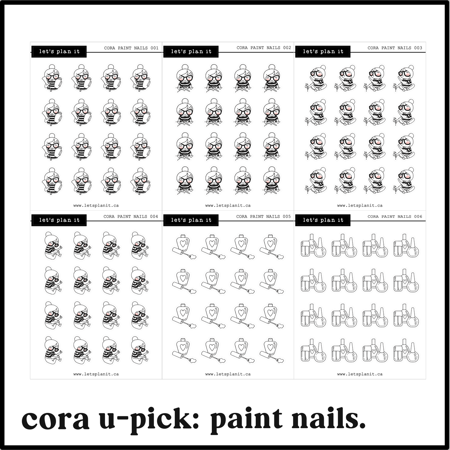 Cora | Paint Nails | character stickers