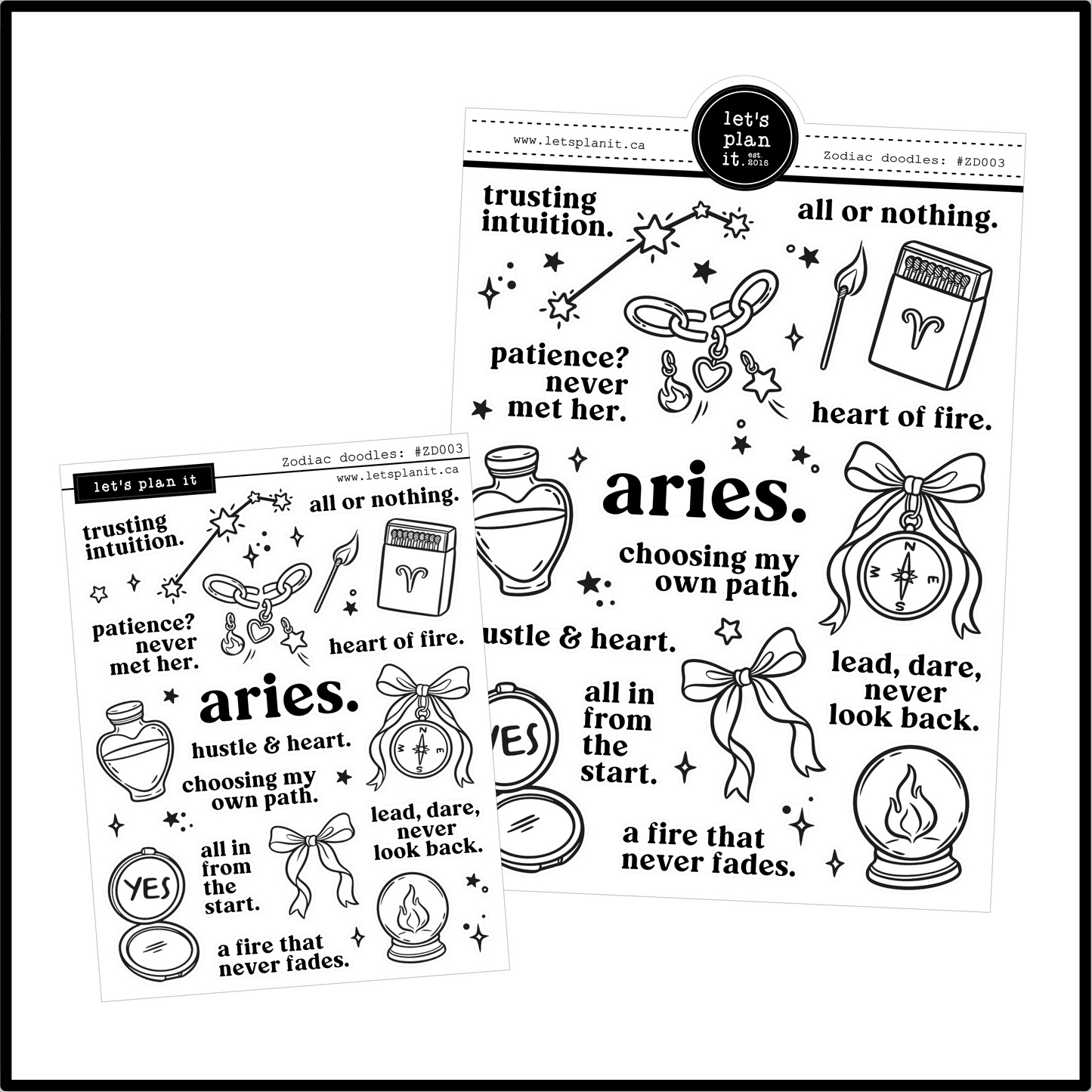 Zodiac Aries | Deco stickers | 2 sizes | 2 paper types