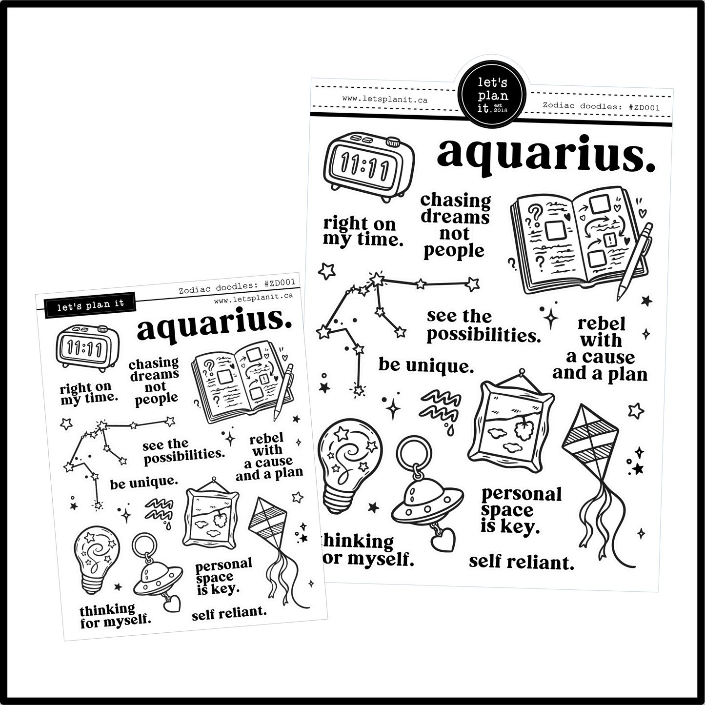 Zodiac Aquarius | Deco stickers | 2 sizes | 2 paper types