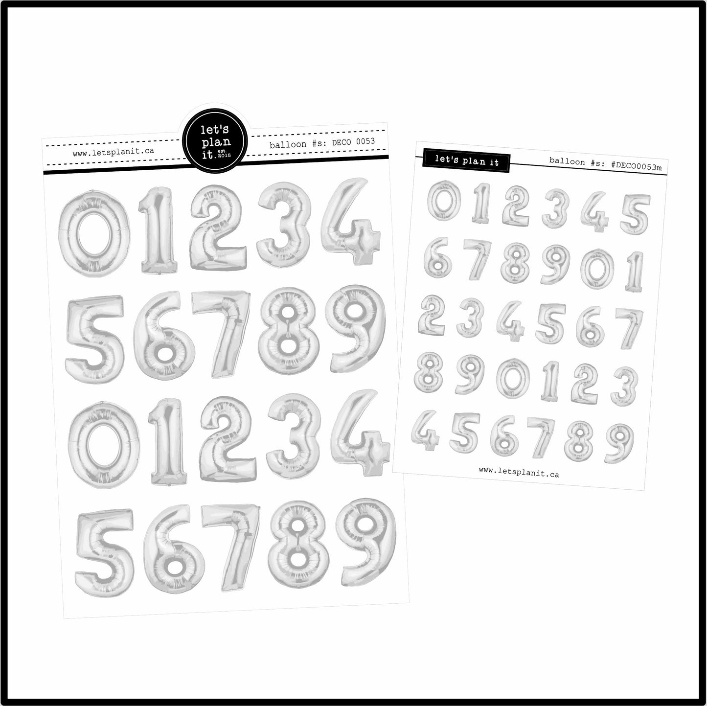 Balloon numbers | Deco stickers | 2 colors