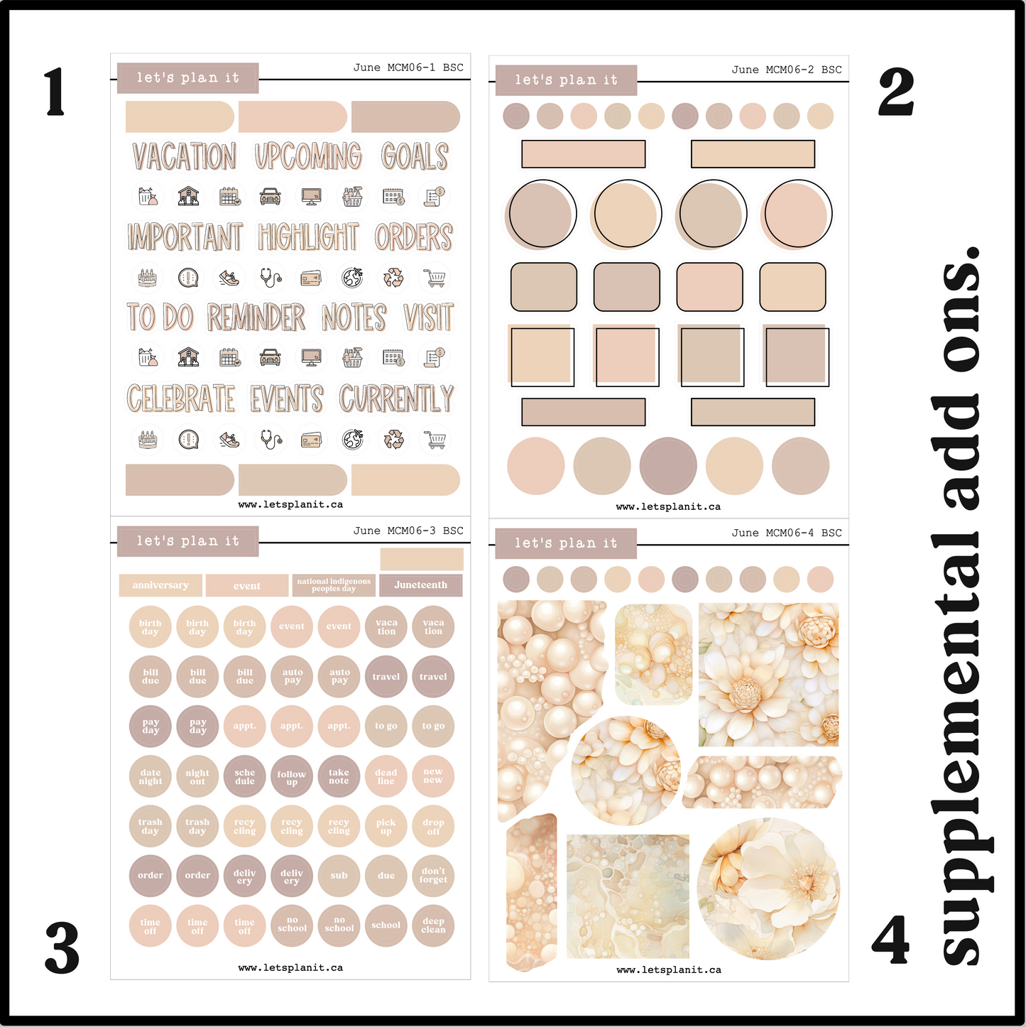 Monthly Kit: June birthstone | 8 layout options | June or Blank
