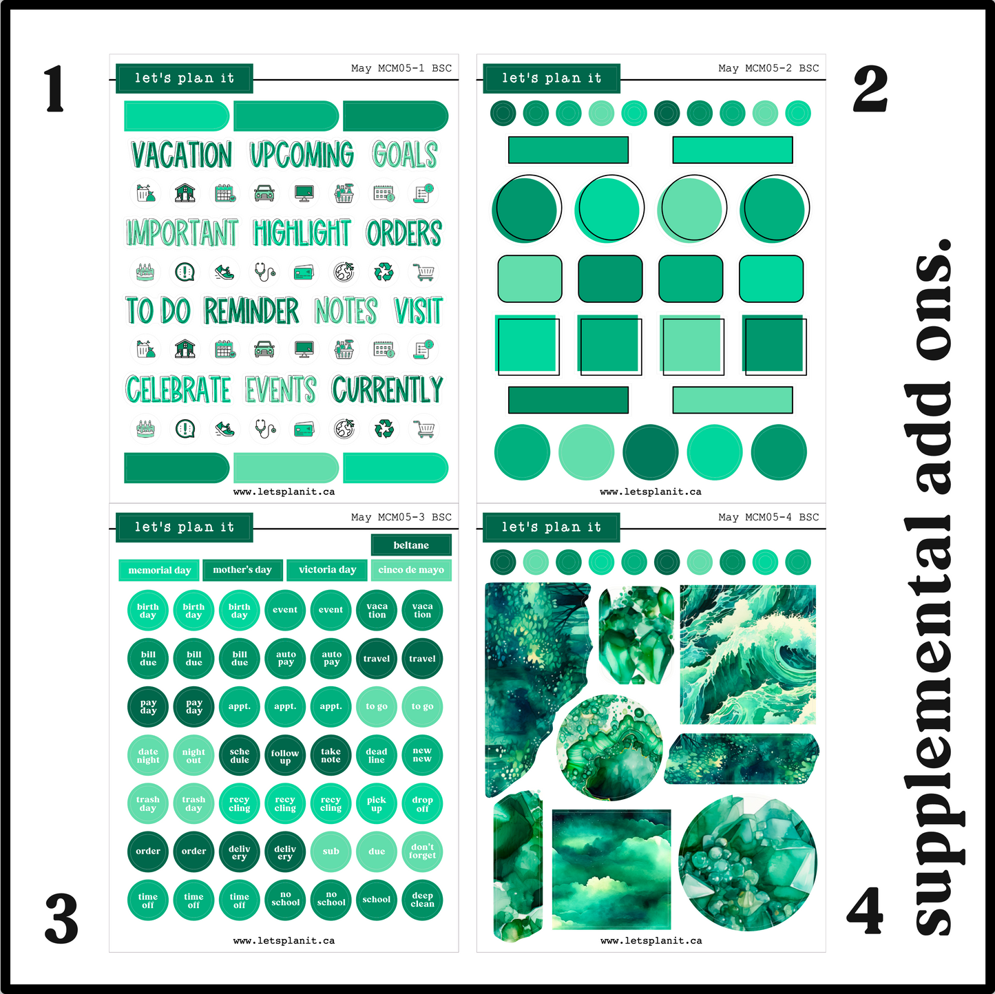 Monthly Kit: May birthstone | 8 layout options | May or Blank