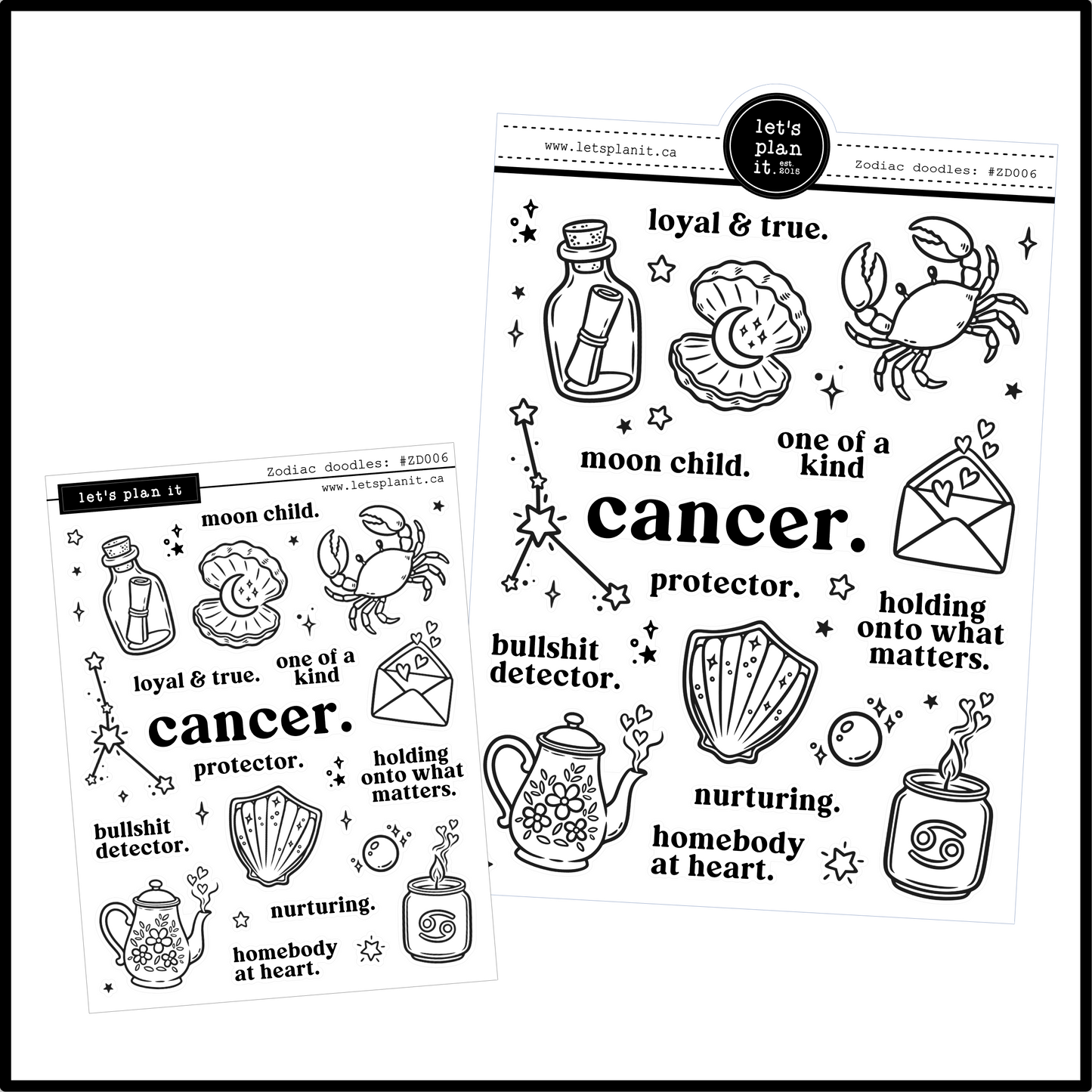 Zodiac Cancer | Deco stickers | 2 sizes | 2 paper types