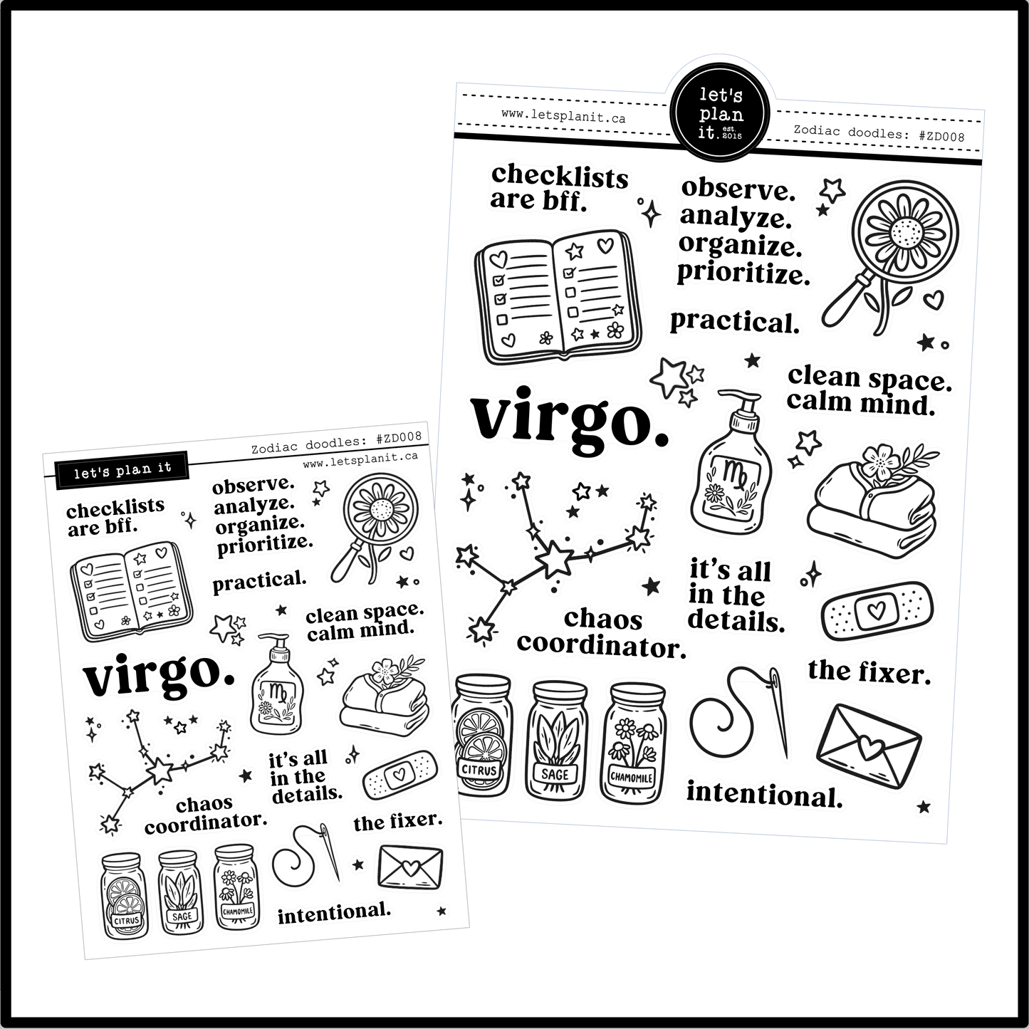 Zodiac Virgo | Deco stickers | 2 sizes | 2 paper types