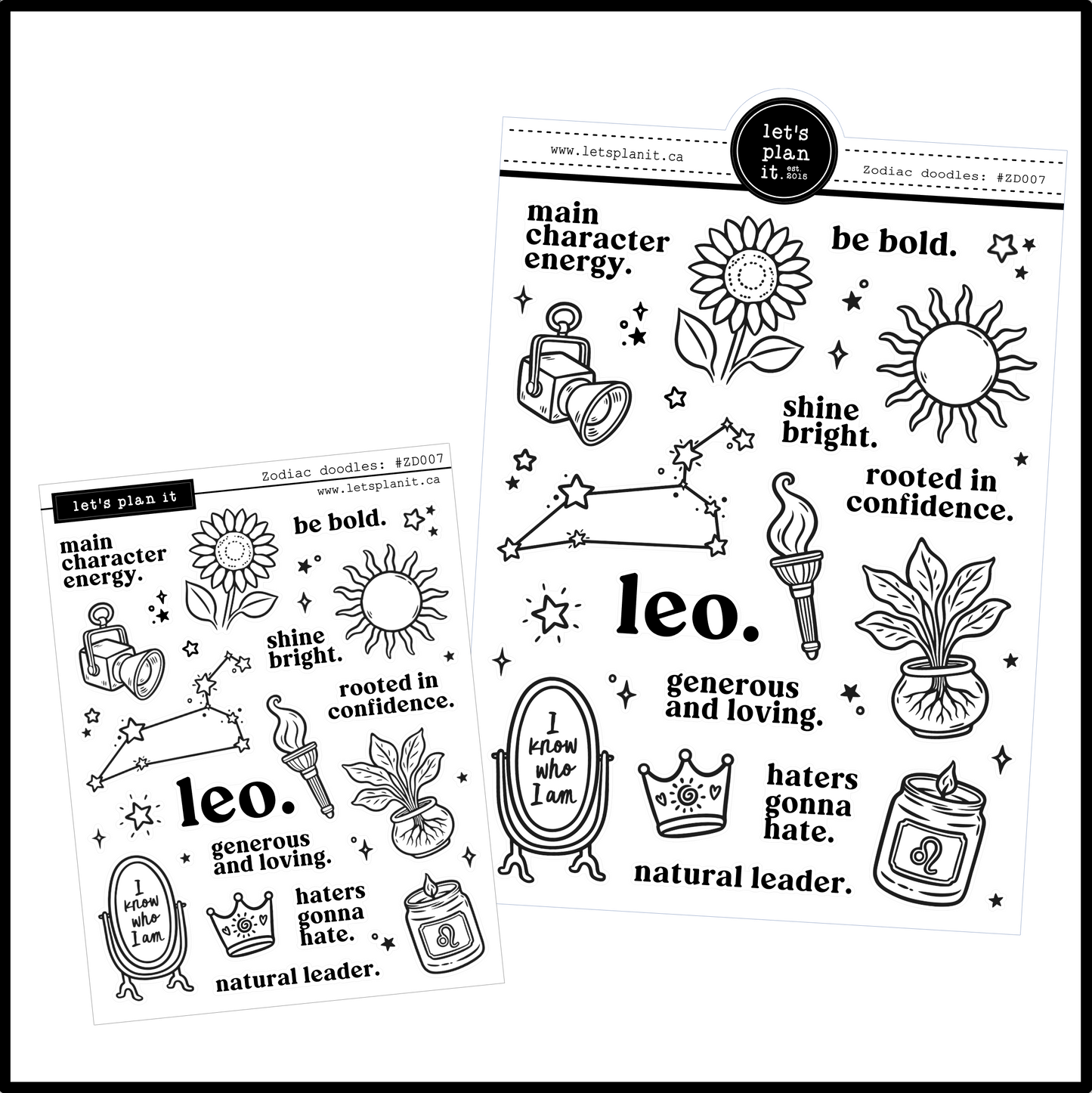 Zodiac Leo | Deco stickers | 2 sizes | 2 paper types
