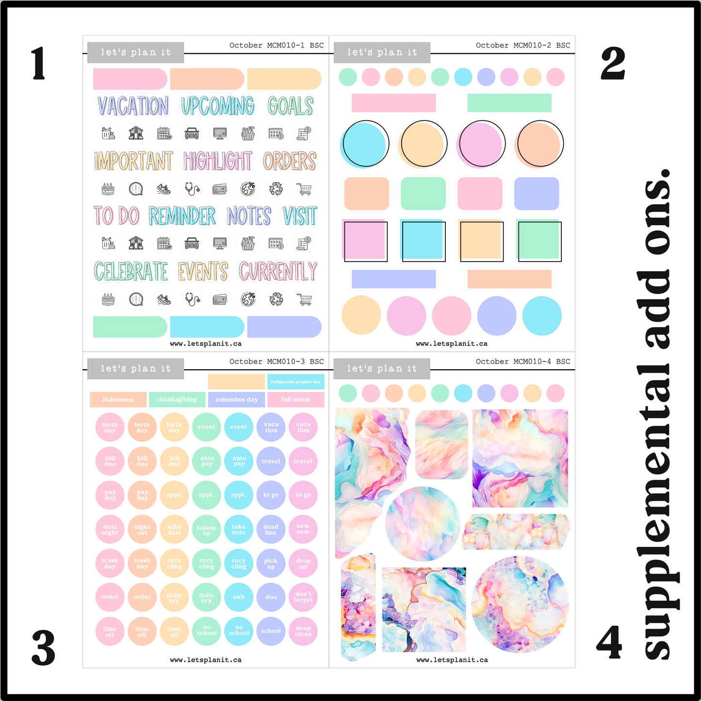 Monthly Kit: October birthstone | 8 layout options | October or Blank