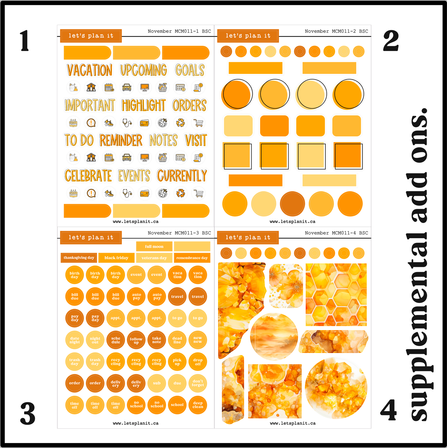 Monthly Kit: November birthstone | 8 layout options | November or Blank