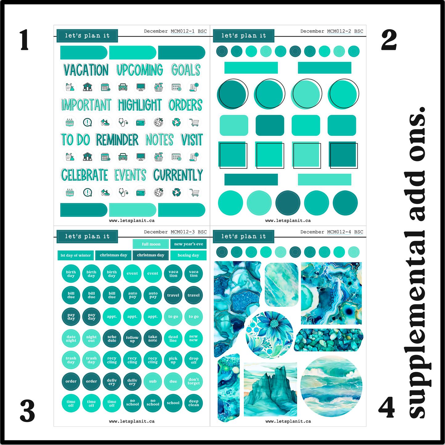 Monthly Kit: December birthstone | 8 layout options | December or Blank