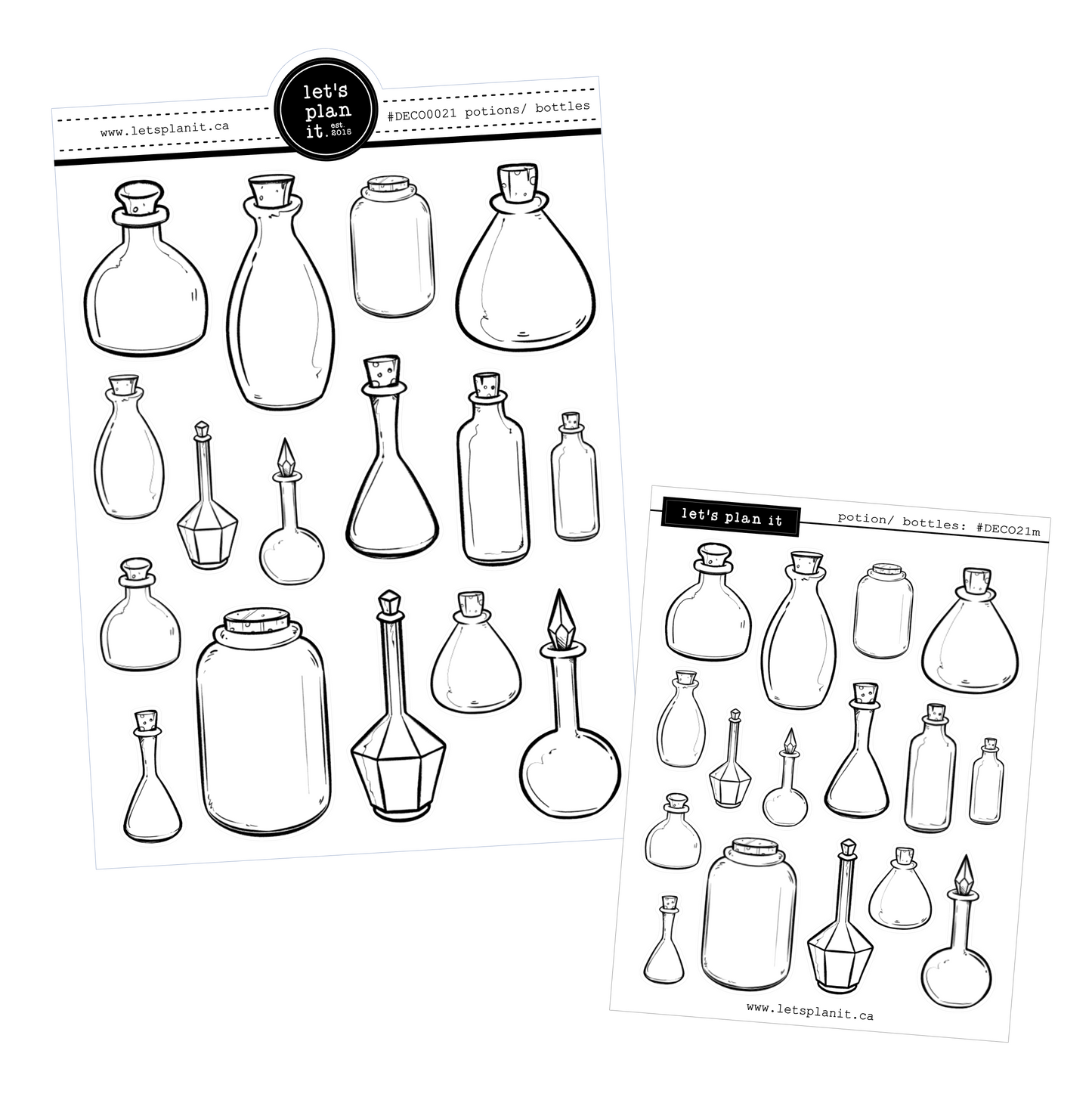 Potion/ Bottles | 2 paper types | 2 sizes | Deco