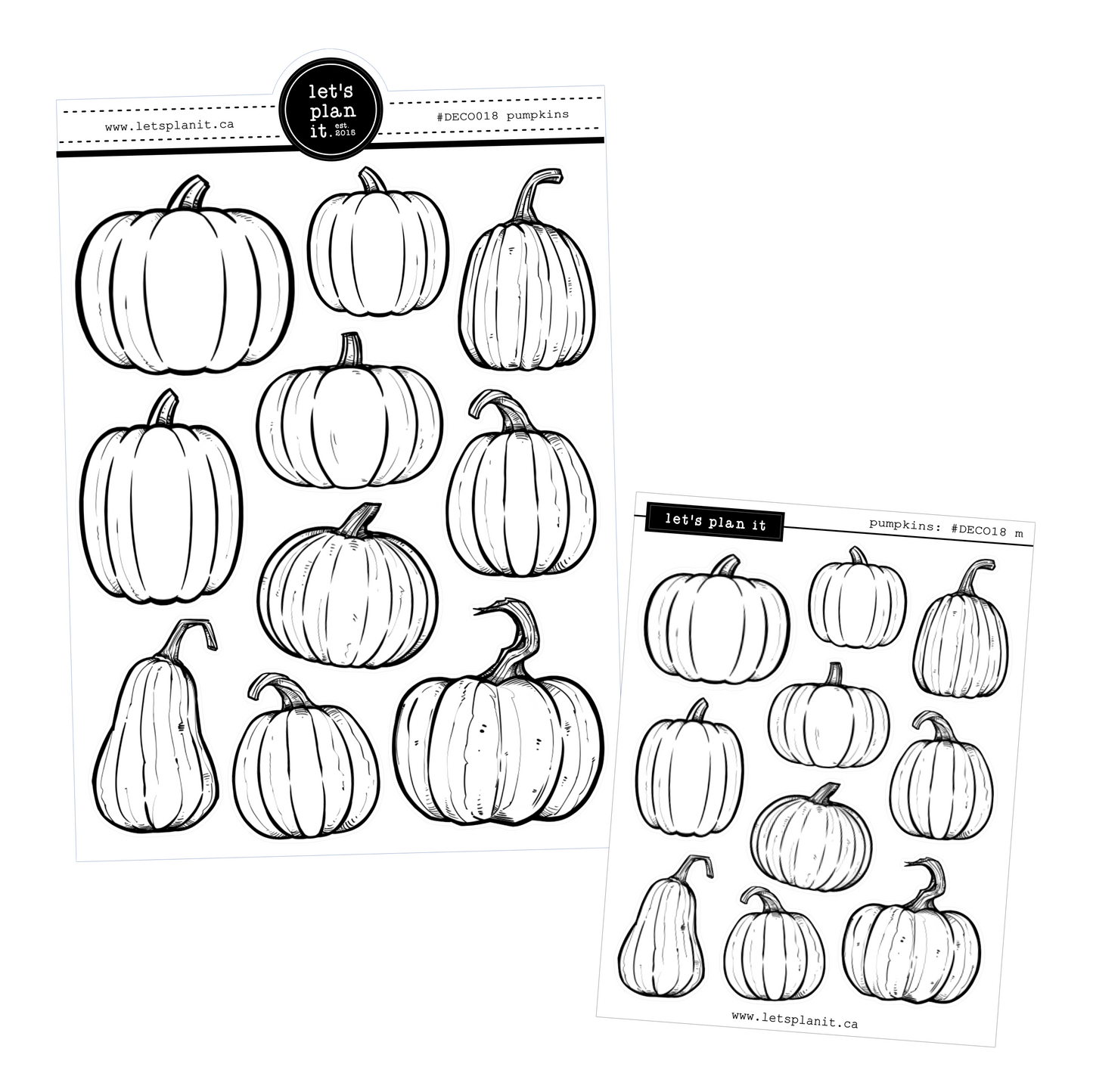 Pumpkins | 2 paper types | 2 sizes | Deco