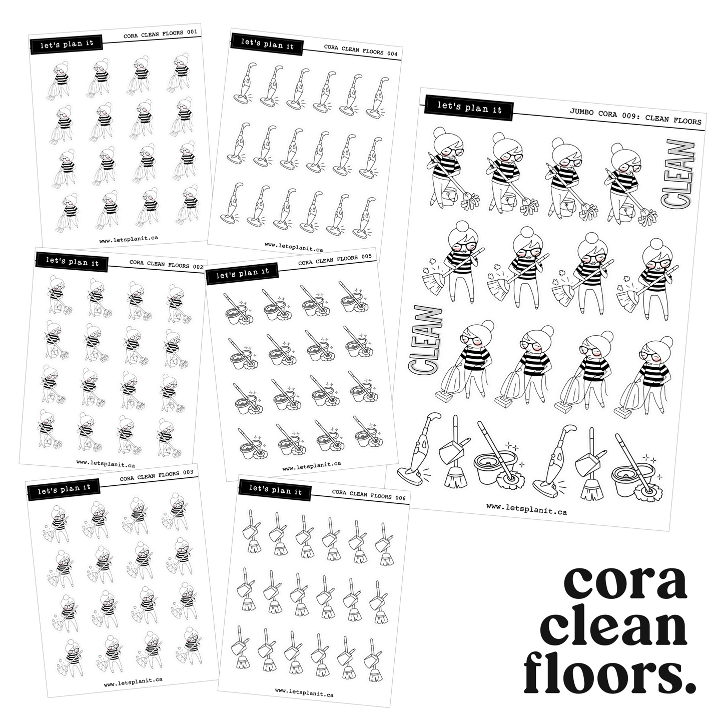 Cora | Clean Floors | character stickers