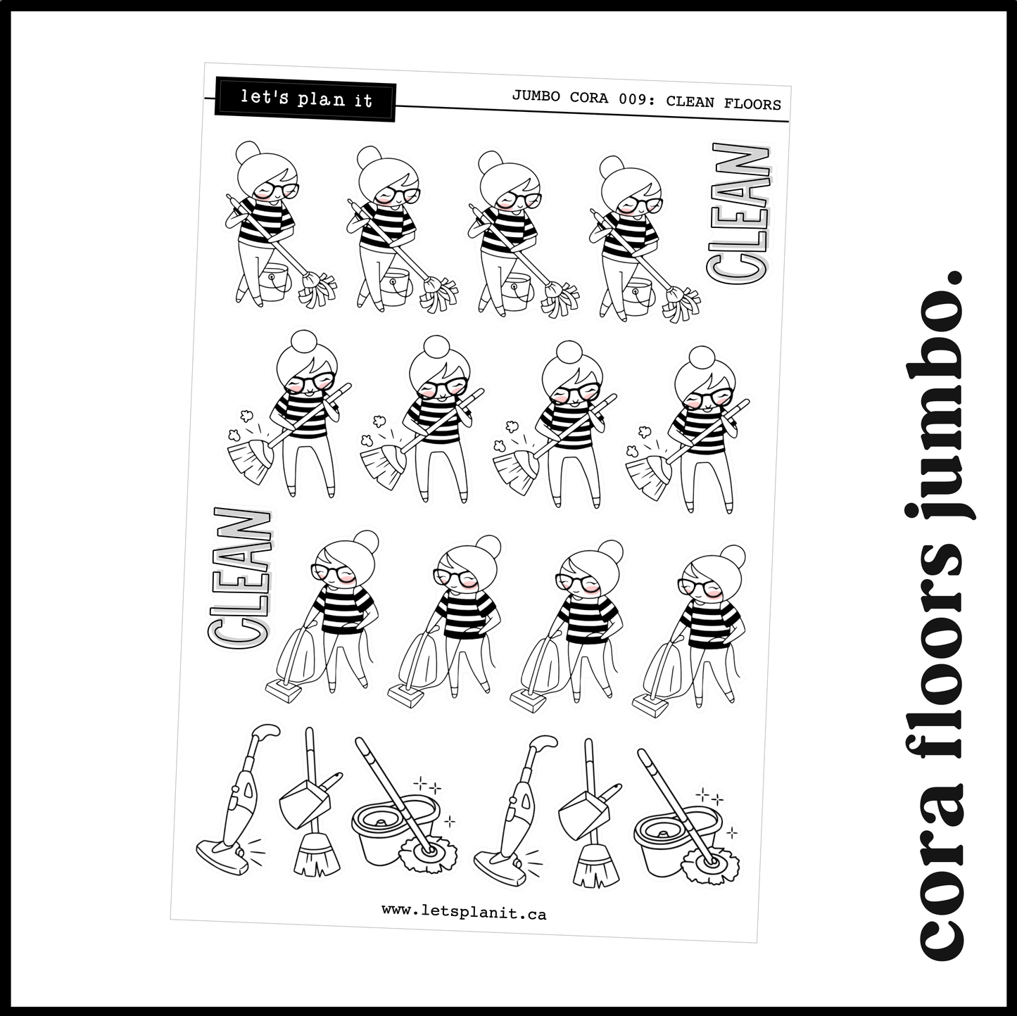 Cora | Clean Floors | character stickers