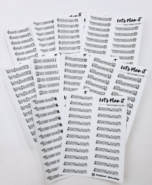 School Related- Single sheets