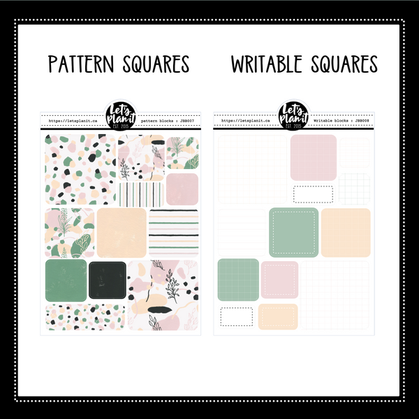 Journaling variety sheets | Spring Boho | 8 variations | 2 paper types | Planner Stickers