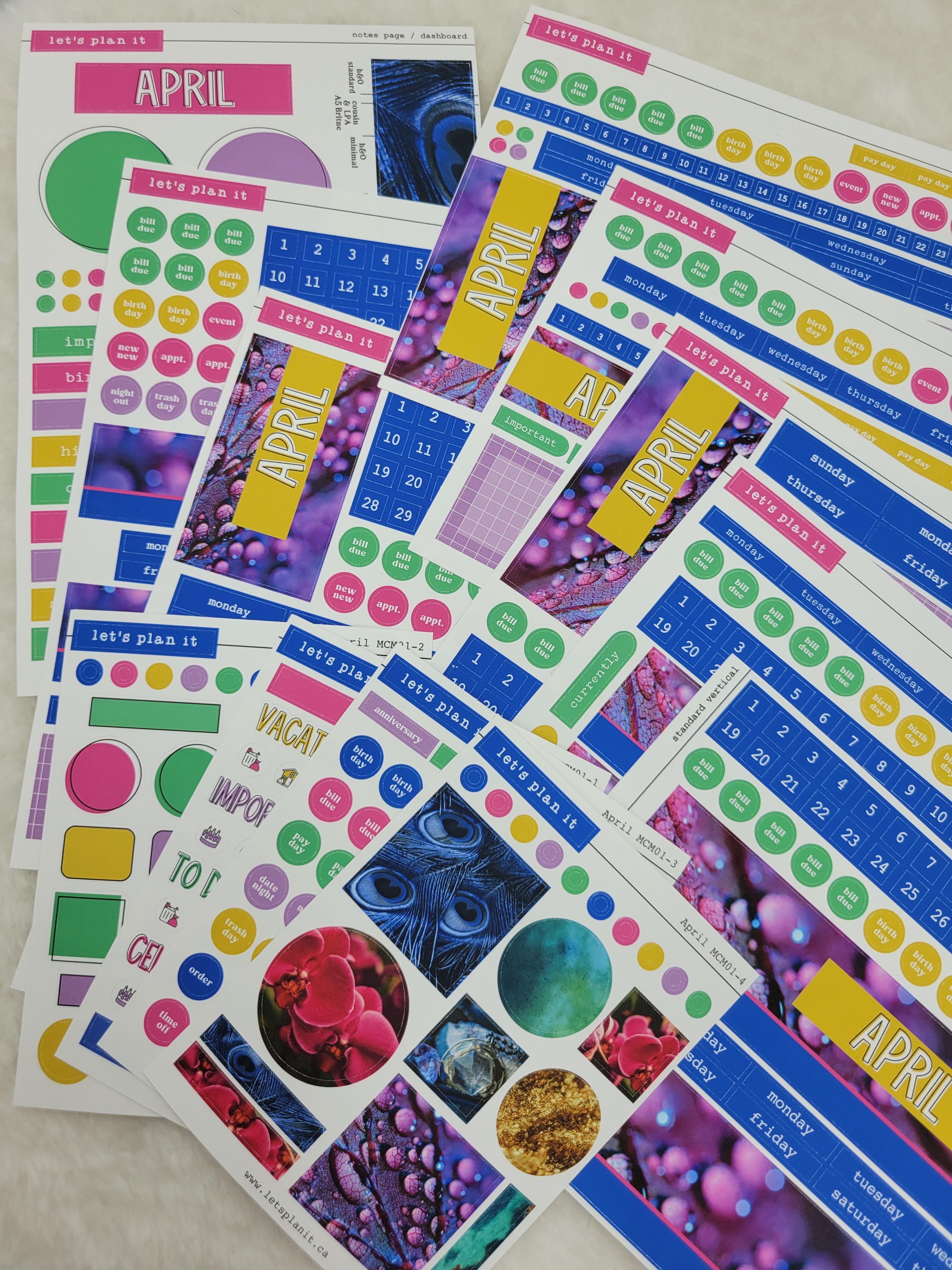 April Layout Monthly Kit: April | 8 layout options | April or Blank – LetsPlanIt