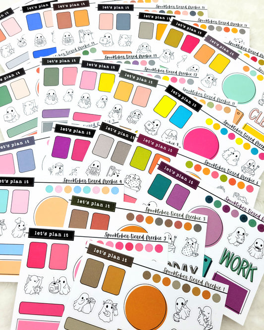 Coordinating spook-tober 2024 sticker sheets