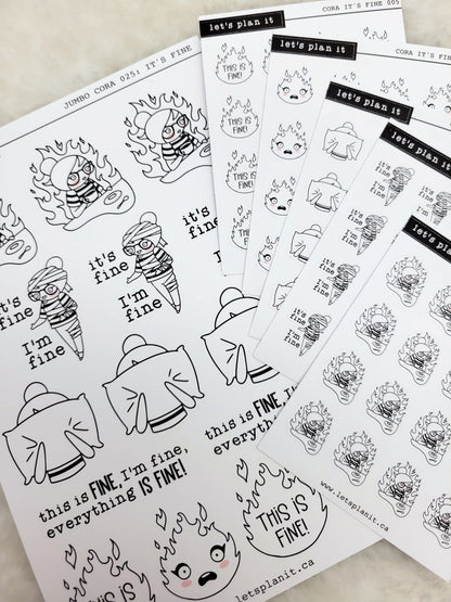 Cora | It's Fine | character stickers