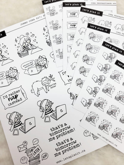 Cora | Procrastinate | character stickers