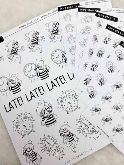 Cora | Running Late | character stickers