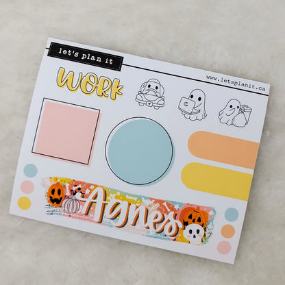 Name banner sticker sheets