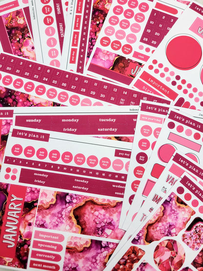 Monthly Kit: January birthstone | 8 layout options | January or Blank