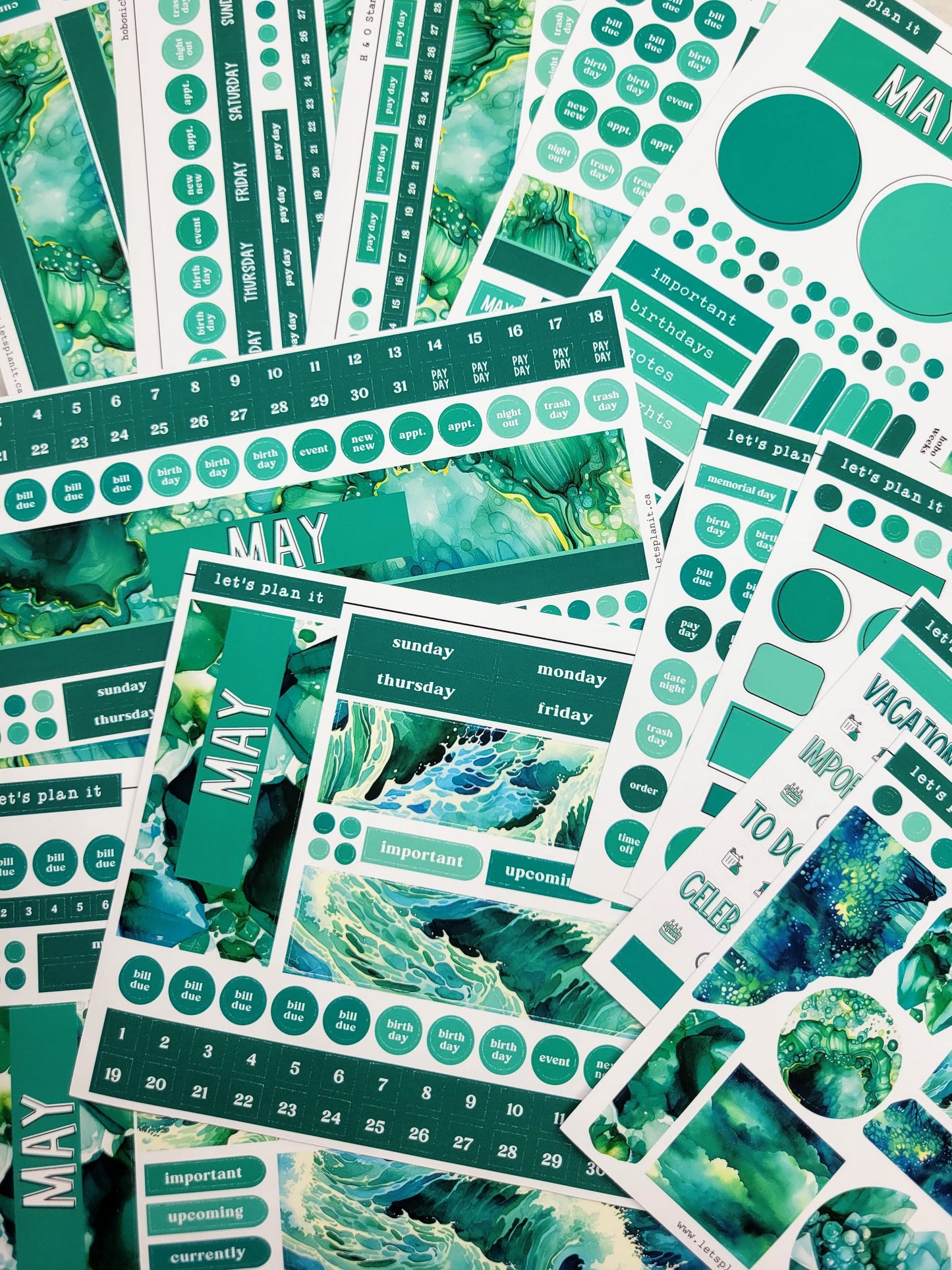 Monthly Kit: May birthstone | 8 layout options | May or Blank