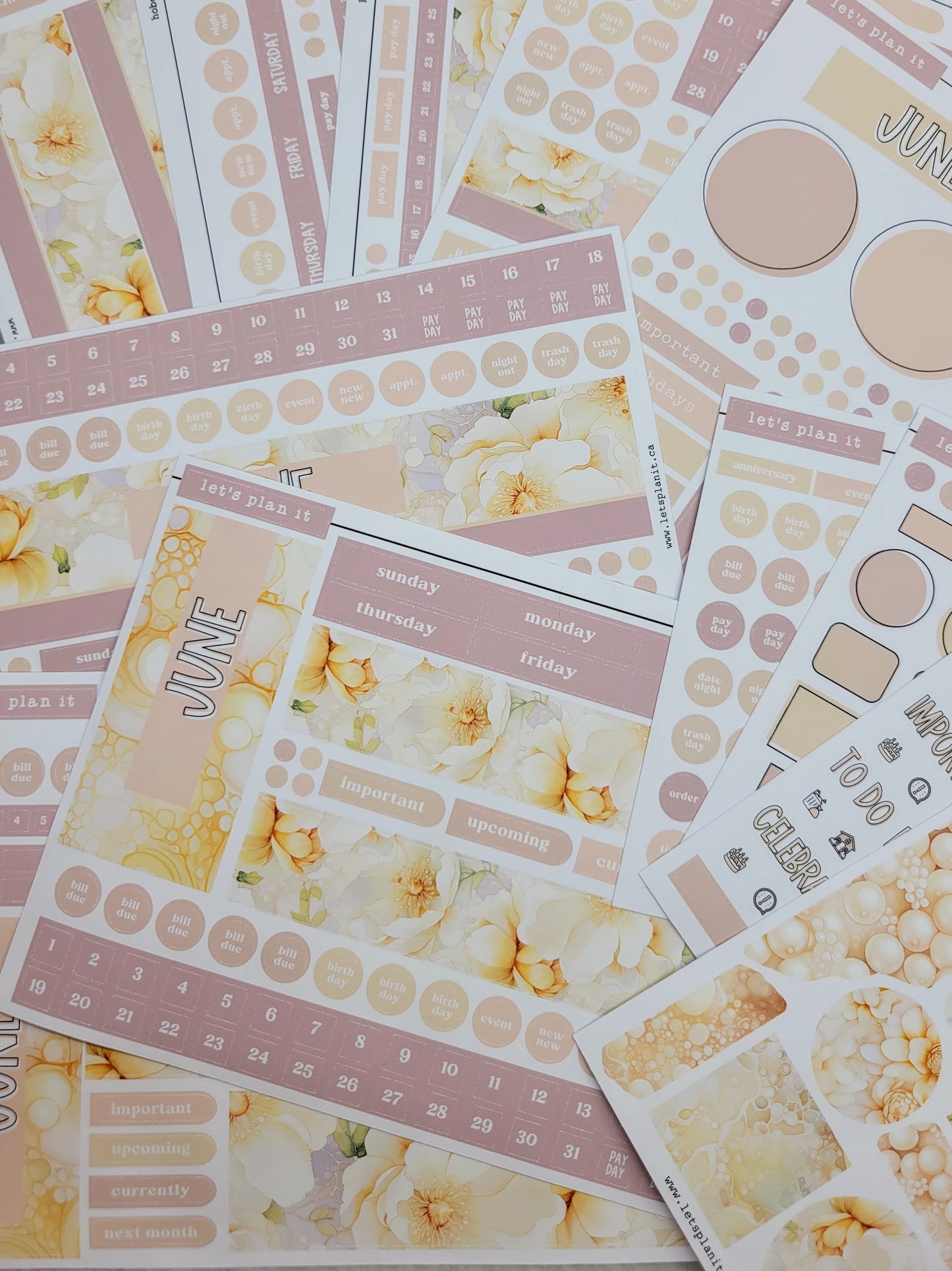 Monthly Kit: June birthstone | 8 layout options | June or Blank