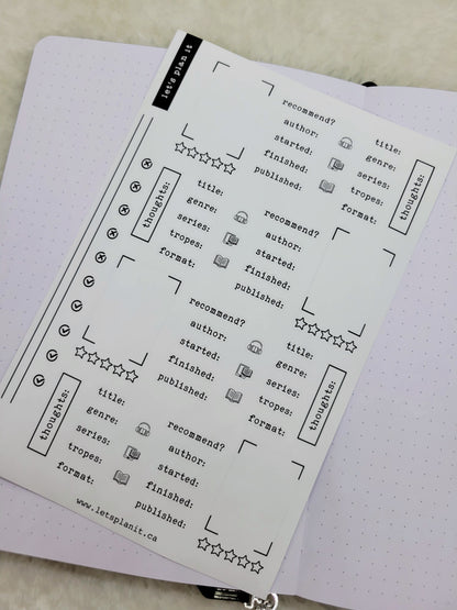 Build Your Own Book Journal | Stickers | 2 paper types|  39 variants