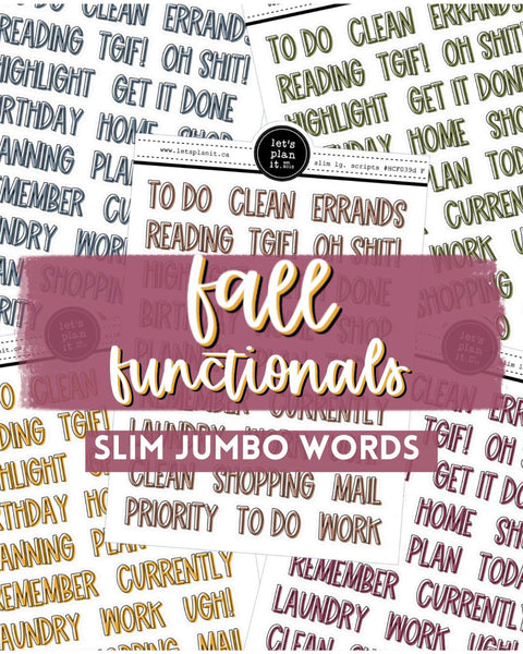 FALL FUNCTIONALS | Slim Jumbo Words
