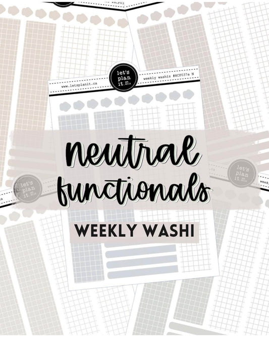 -- NEUTRAL FUNCTIONALS | Weekly Washi