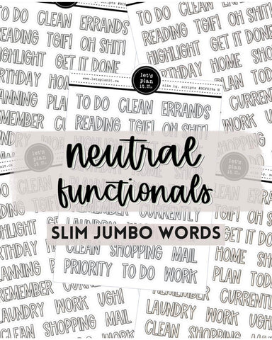 NEUTRAL FUNCTIONALS | Slim Jumbo Words