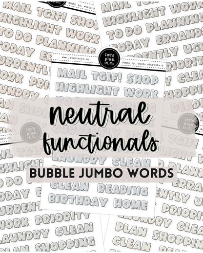 -- NEUTRAL FUNCTIONALS | Bubble Jumbo Words