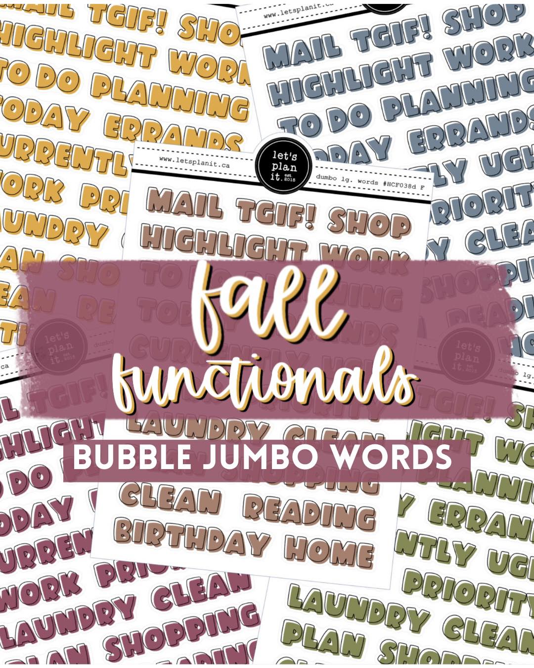 -- FALL FUNCTIONALS | Bubble Jumbo Words