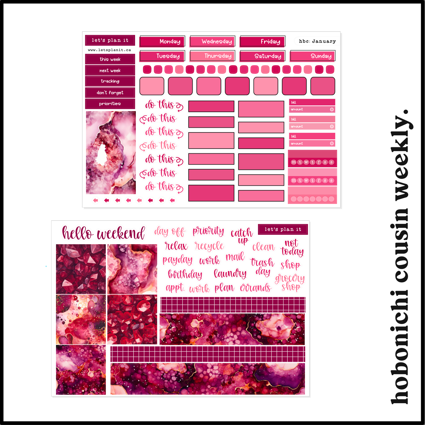 -- BIRTHSTONE COLLECTION | January | Weekly Kits