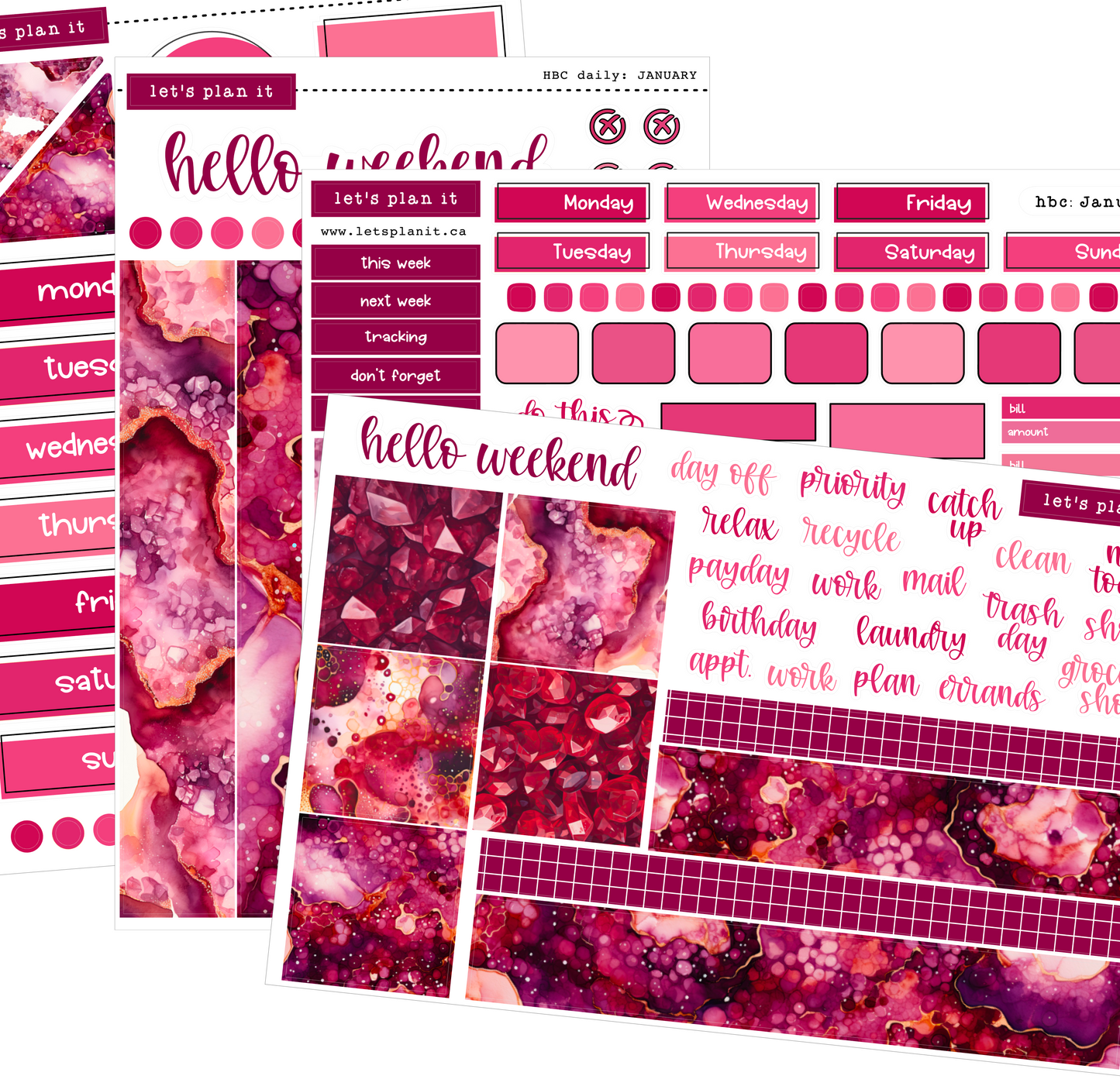 -- BIRTHSTONE COLLECTION | January | Weekly Kits