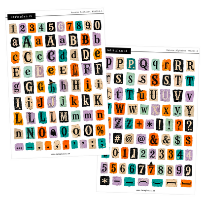 Ransom Alphabet Letters & Words | Teal Orange | 2 paper types