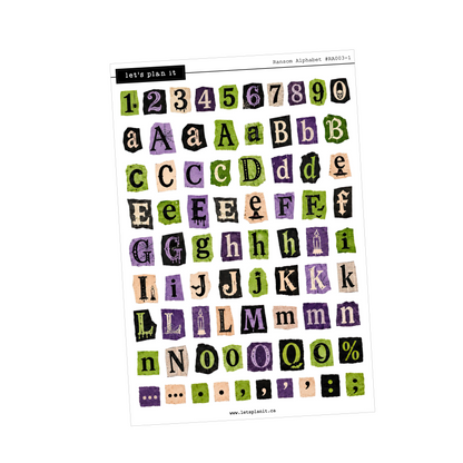 Ransom Alphabet Letters & Words | Green Purple | 2 paper types