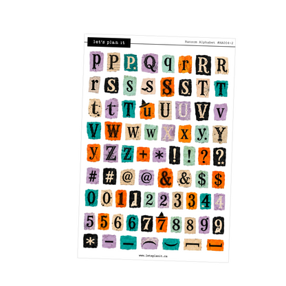 Ransom Alphabet Letters & Words | Teal Orange | 2 paper types