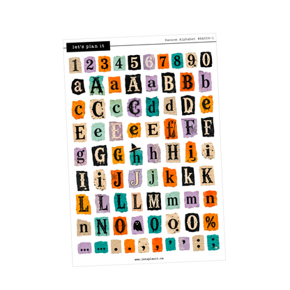 Ransom Alphabet Letters & Words | Teal Orange | 2 paper types