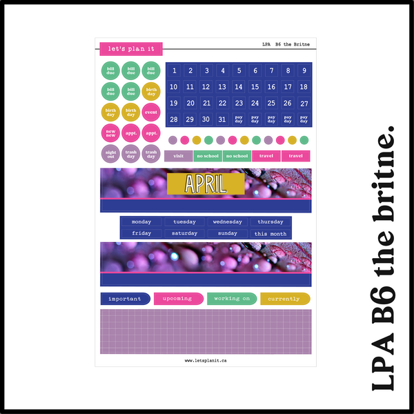April monthly kit | 8 layout options | April or Blank