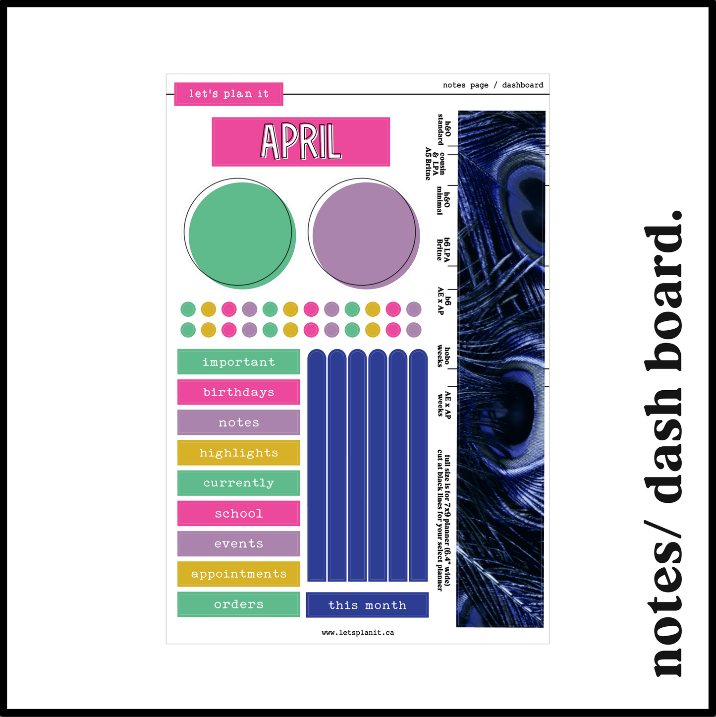 Monthly Kit: April | 8 layout options | April or Blank