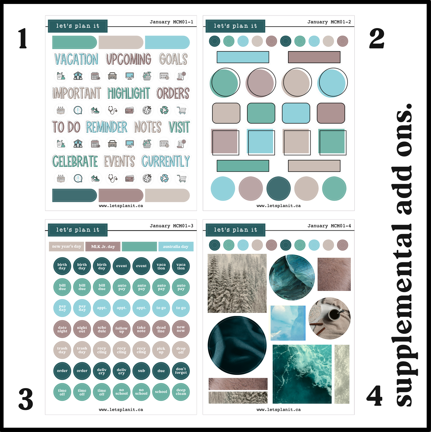 Monthly Kit: January | 8 layout options | January or Blank