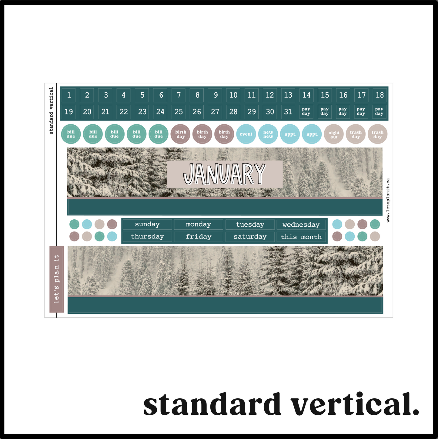 Monthly Kit: January | 8 layout options | January or Blank