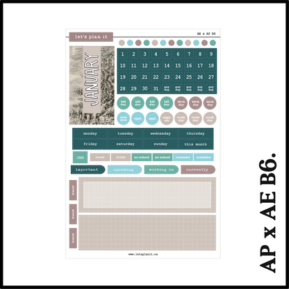 Monthly Kit: January | 8 layout options | January or Blank