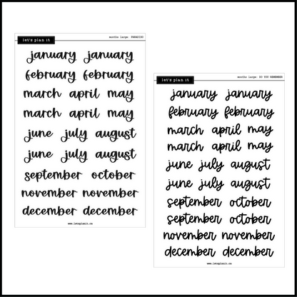 -- Months Scripts | 12 font choices