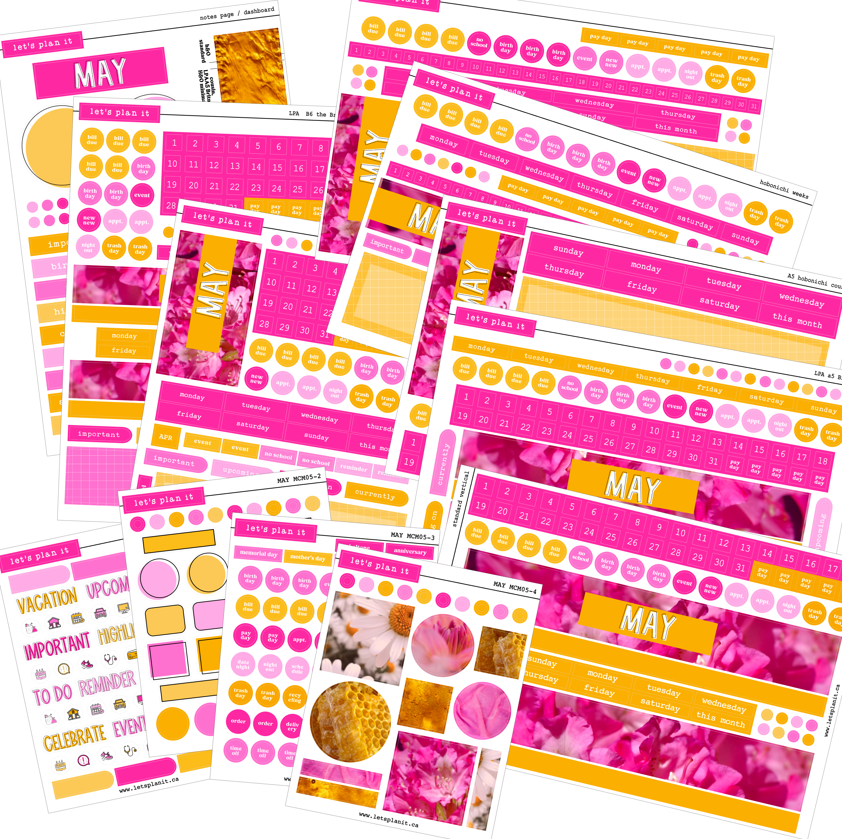 Pinterest May Layout Monthly Kit: May | 8 layout options | May or Blank β LetsPlanIt