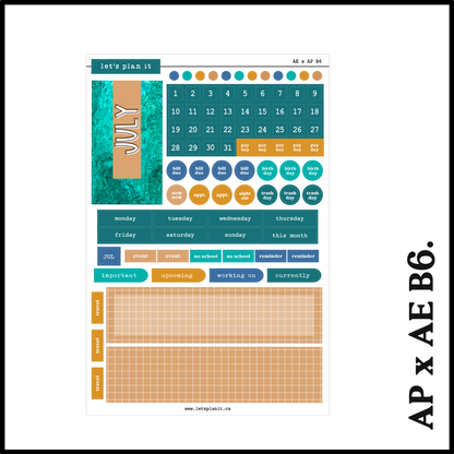 Monthly Kit: July | 8 layout options | July or Blank