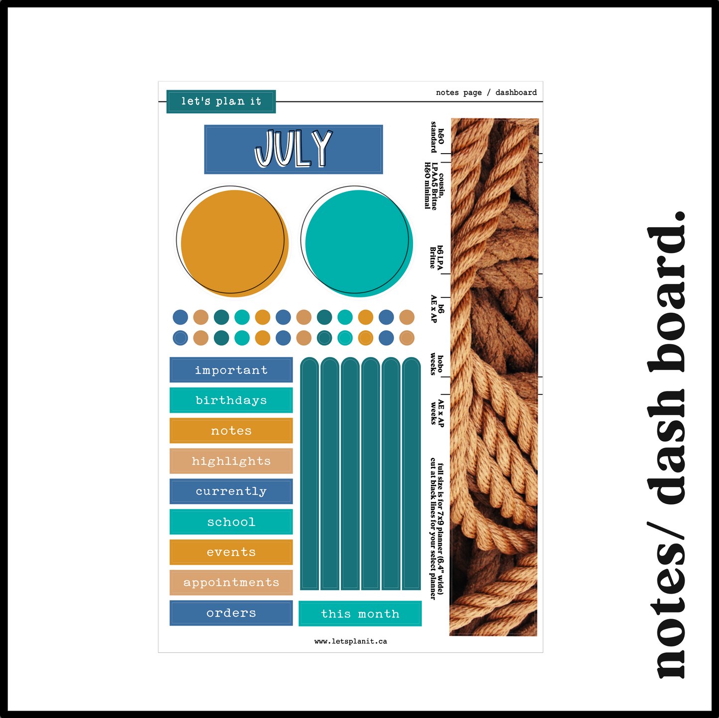 Monthly Kit: July | 8 layout options | July or Blank