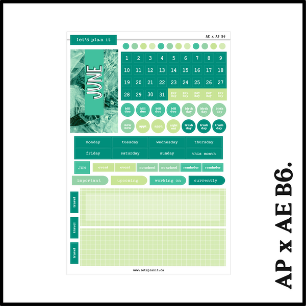 June monthly kit | 8 layout options | June or Blank