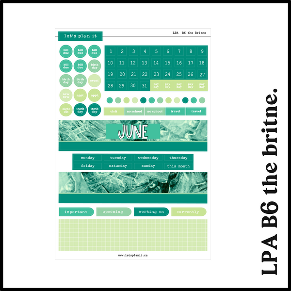 June monthly kit | 8 layout options | June or Blank